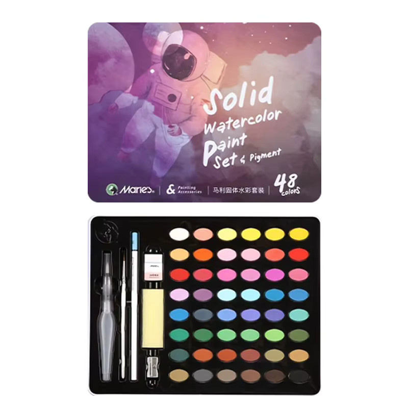 Marie's Aquarellfarben-Set mit 48 Farben in einer tragbaren Metallbox, Mehrfarbig - Bild 7