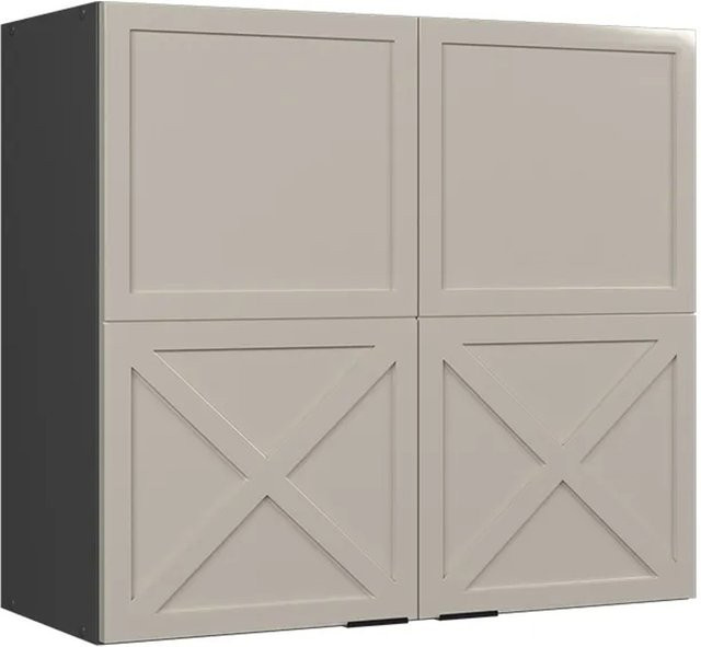 Vicco Hängeschrank Fame-Line Glashängeschrank mit Soft-Close-Türen in Anthrazit, Grau und Beige, Breite: 80 cm - Bild 2