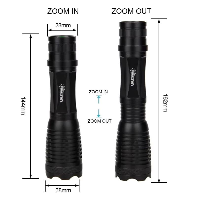 VASTFIRE Taktische LED-Taschenlampe mit Zoom und Fokus für die Nachtjagd - Bild 4