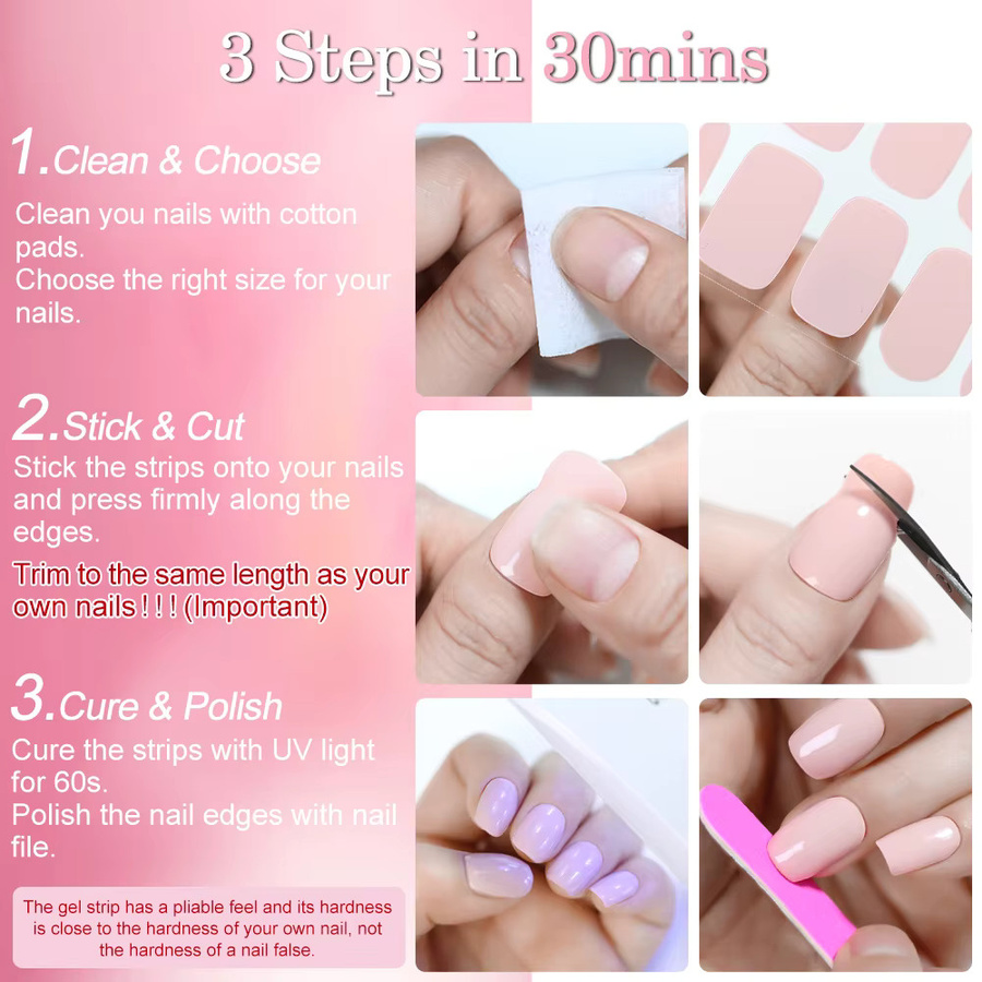 Clou Beaute Gel-Nagelstreifen, Glänzend, 20 Stück, Unisex - Bild 3