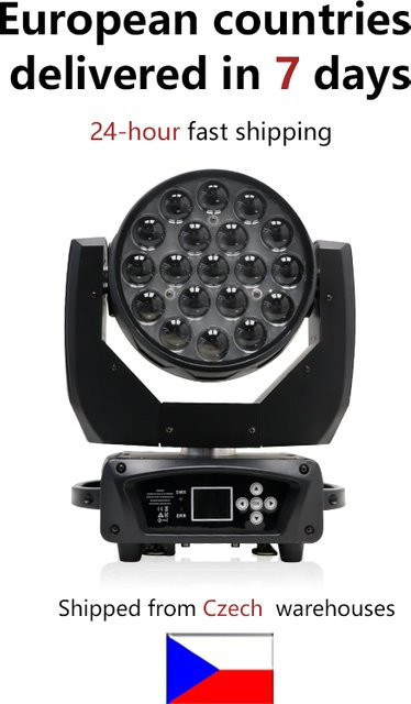 LED DMX Moving Head Beam mit 19x15W RGBW Zoom und Flightcase in Schwarz - Bild 1