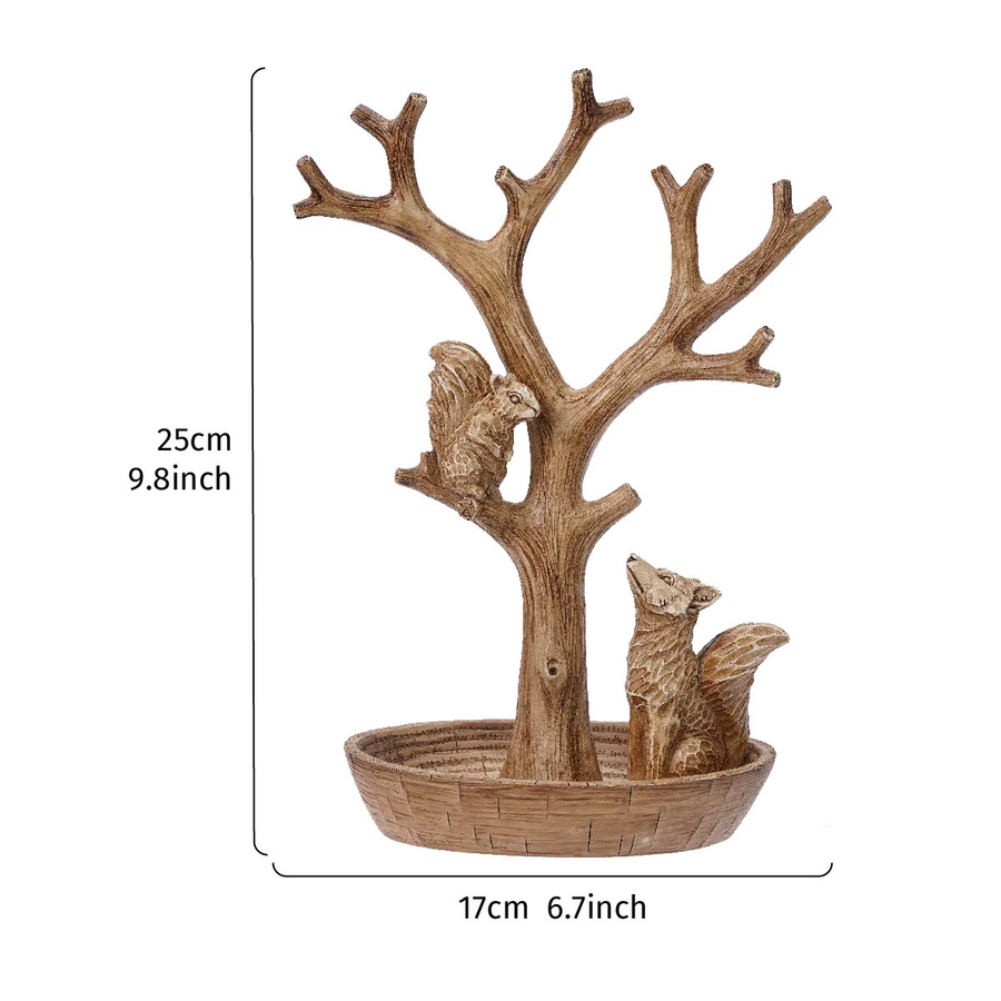 Dekorative Schmuckschatulle aus Kiefernholz in Fuchs- und Kiefernbaumform - Bild 3