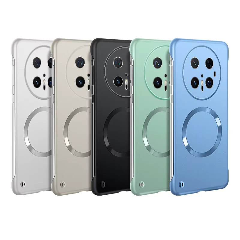 Magnetische Rahmenlose Schutzhülle für Huawei Mate 70 60 50 40 30 Nova 13 Pro aus Hart-PC in Schwarz und Silber - Bild 5