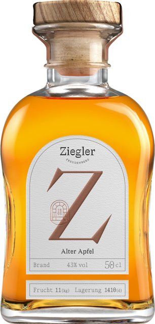 Gebr. J. & M. Ziegler Alter Apfel Brand, Deutschland, 43% Vol., 0,5 l - Bild 1