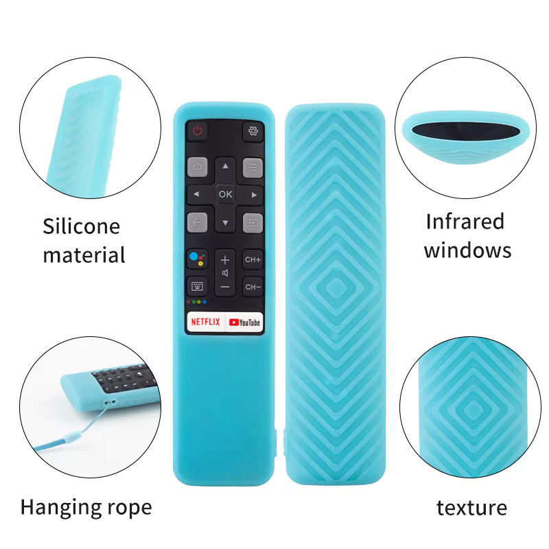 Silikon-Fernbedienungshülle RC802V JUR6 in Blau für TCL TV-Modelle - Bild 3