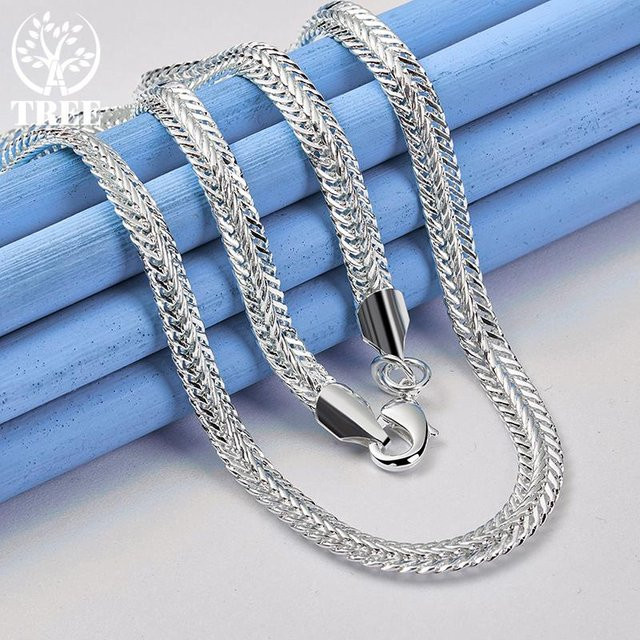 AliZero Halskette, 925 Sterlingsilber, Schlangenknochenkette, 50,8 cm, Unisex - Bild 1