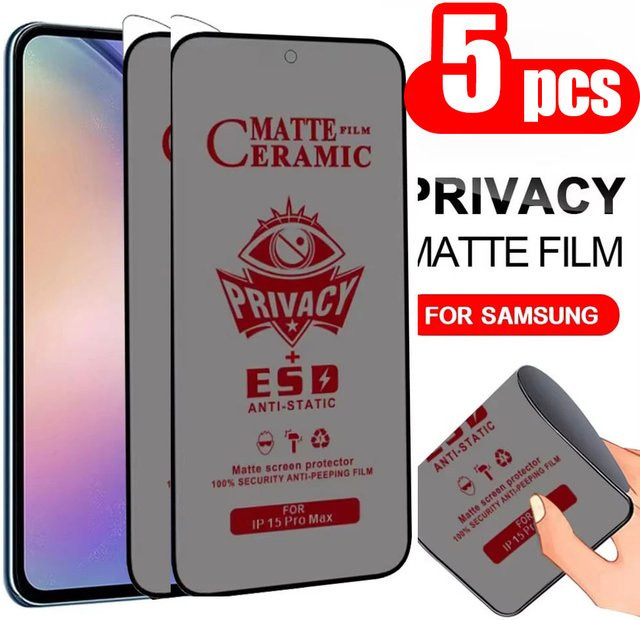 Anti-Spionage Keramikmembran Displayschutzfolie in Matt für Samsung S25 Ultra S24 Plus S23 S22 5G S21 FE S20 FE M53 M52 M31S - Bild 1