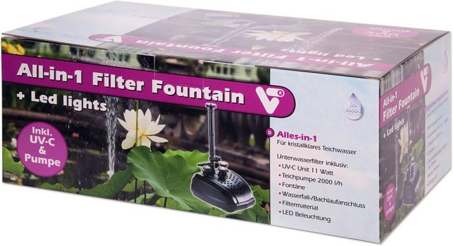 VT Alles in Einem Teichfilter mit LED und Teichfontäne - Bild 1