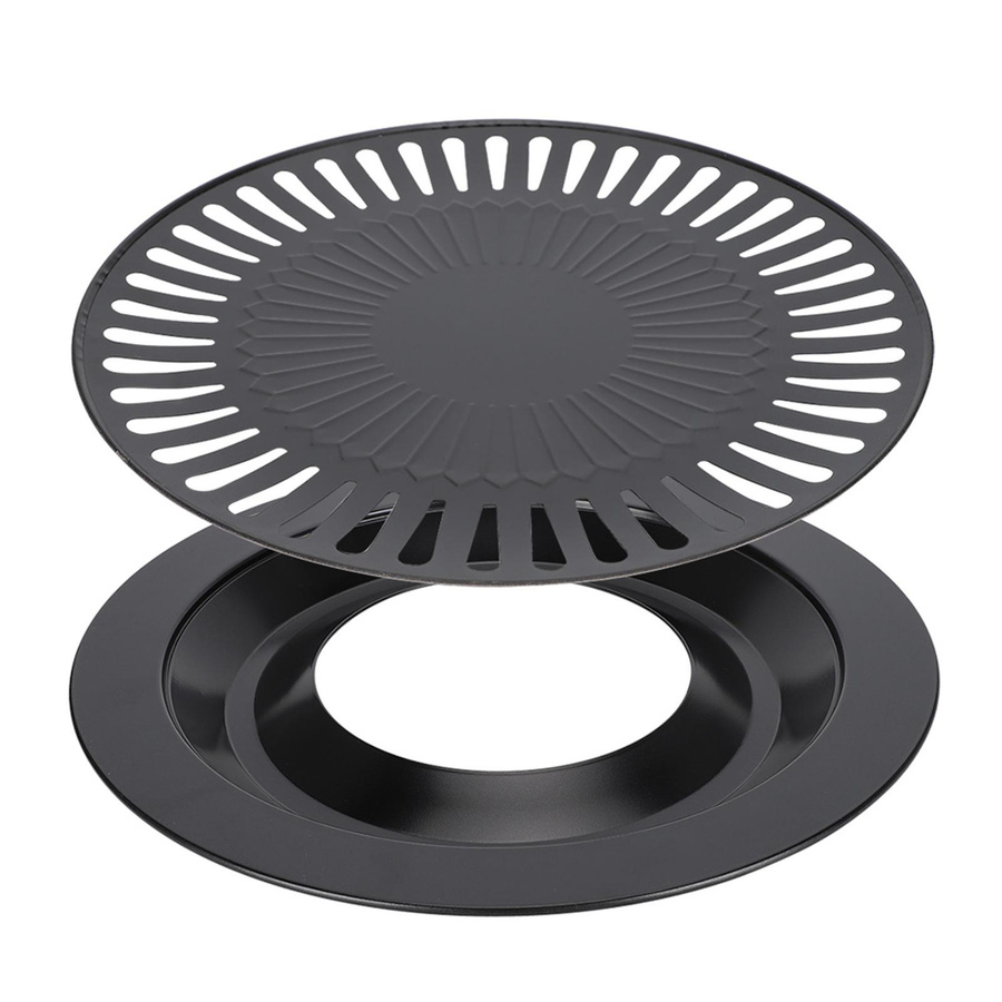 Runde Antihaft Barbecue Pan von mfySpace aus Eisen in Schwarz für rauchfreies Grillen - Bild 3