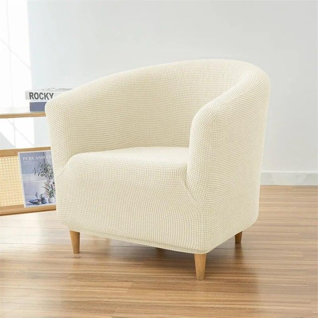 BC-Warm Home Sesselbezug aus elastischem Polar-Fleece in Beige, rutschfester Schonbezug für Club-Sessel und Armchairs - Bild 1