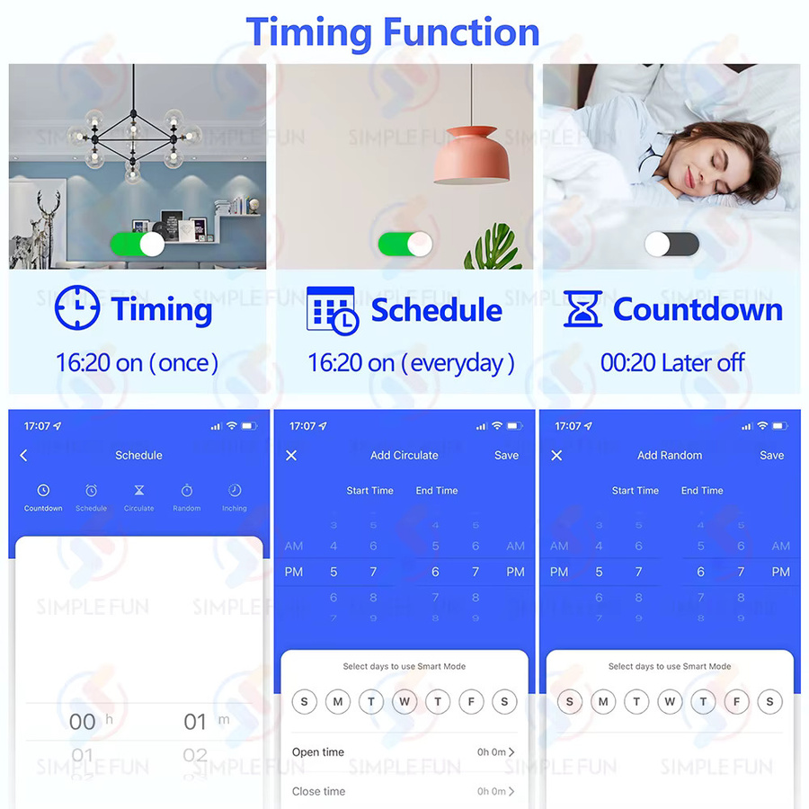 Tuya Smart Lichtschalter WiFi 433 MHz kinetisches Panel in Weiß, batterieloser kabelloser Schalter mit Alexa und Google Assistant Unterstützung, SLMPLEFUN - Bild 3