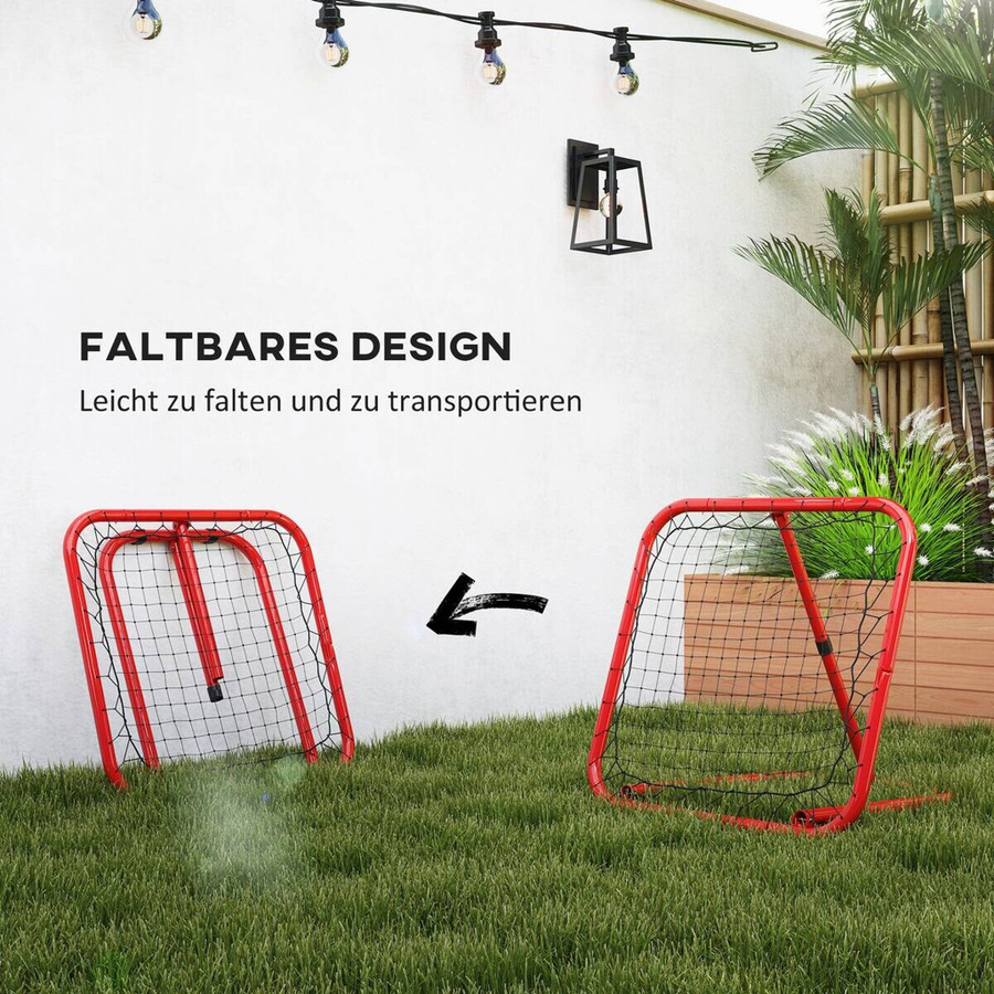 HOMCOM Fußball Rebounder, rot, Metall, Kunststoff - Bild 2