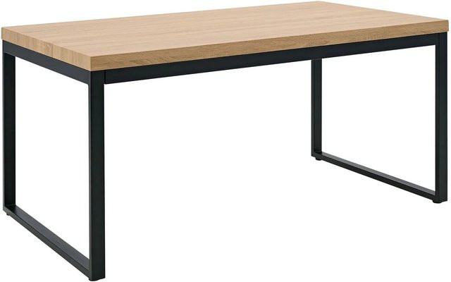 Homestyle4u Esstisch im Industrial Style aus MDF und Metall, Farbe Grau/Schwarz, B/T/H: 160 x 90 x 75 cm - Bild 1
