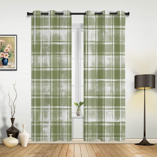 Super Six Fenstervorhang mit Wasserfall-Wald-Motiv in Grün, halbtransparent, B: 135 cm, H: 115 cm - Bild 1