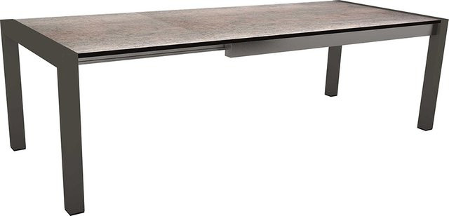 Stern Ausziehtisch Silverstar 2.0 mit Tischplatte Dekor Smoky in Anthrazit, B/T/H: 174 x 90 x 75 cm (ausziehbar auf 214/254 cm) - Bild 1
