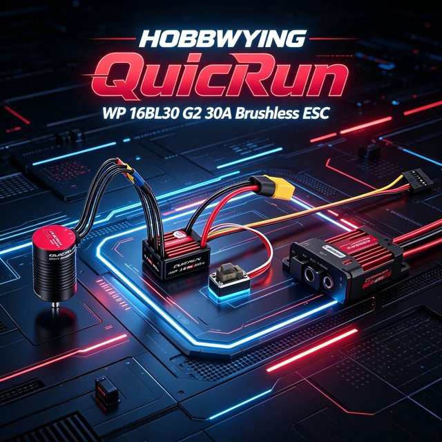 HOBBYWING QuicRun WP 16BL30 G2 30A Bürstenloser ESC, Zubehör - Bild 1