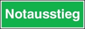 SafetyMarking Fluchtwegschild Notausstieg langnachleuchtend aus Aluminium, B: 30,0 cm, H: 10,5 cm - Bild 1
