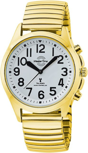 Master Time Damenuhr, Funkuhr, Quarz, Edelstahl, Gold, 38 mm - Bild 1