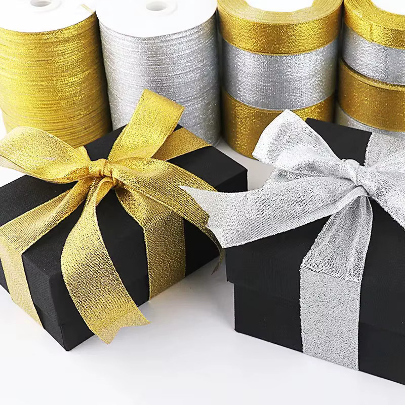 Merylover Organza Glitzerband in Gold oder Silber, 22 Meter pro Rolle für Bastelbedarf und Dekorationen - Bild 2