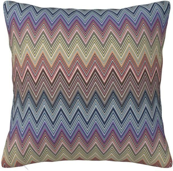 ZX Blanket Sofakissenbezug aus Samt mit Zickzack-Muster in Grau, B/H: 30 x 30 cm - Bild 1