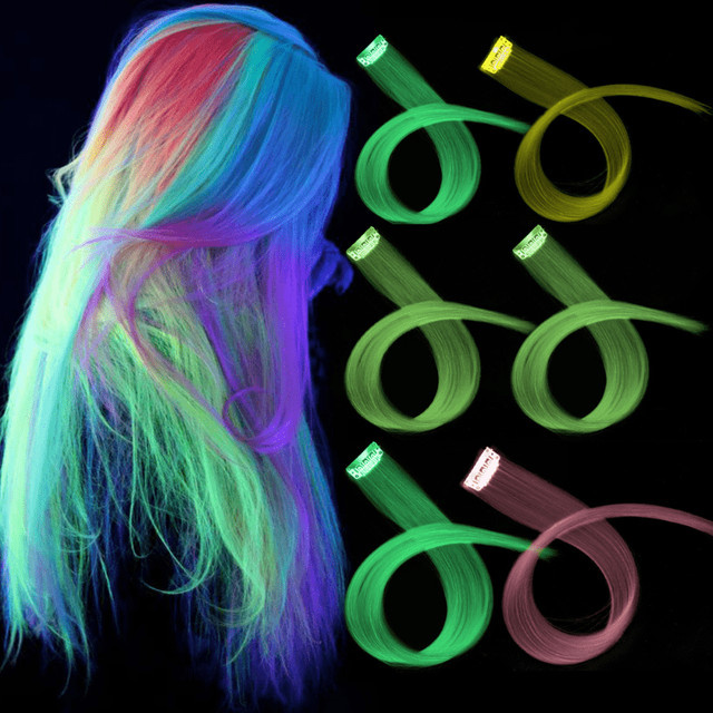 Haarverlängerungsclip, synthetisch, bunt - Bild 1