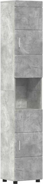 vidaXL Badezimmerschrank-Set TULUM in Beton Grau, modern und freistehend, B: 37 cm, T: 31,5 cm, H: 203 cm - Bild 1