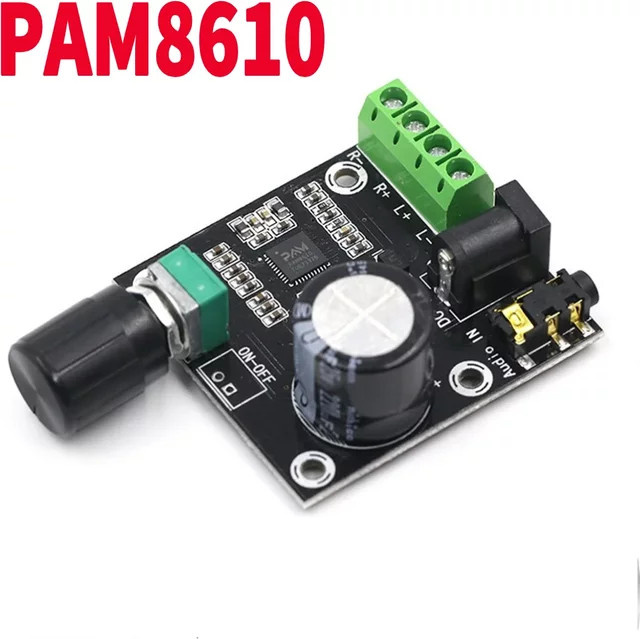 2er-Set PAM8610 Digitale Audio-Verstärkerplatine, Zweikanalige Klasse-D Audio-Leistungsverstärker Module mit Verzögerung, 12V, Schwarz - Bild 1