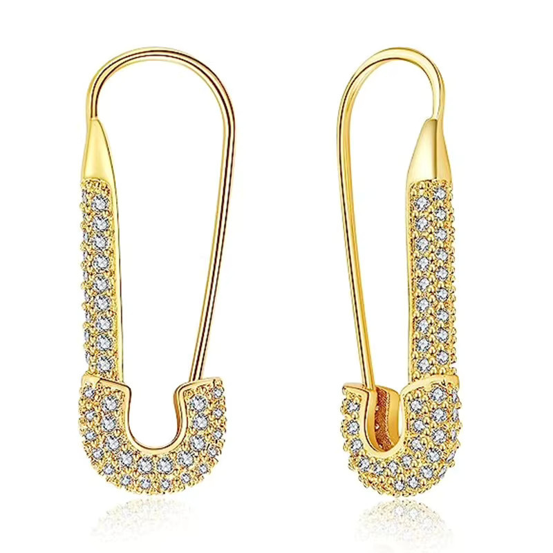Huitan Creolen, Gold, Zirkonia, Damen - Bild 2