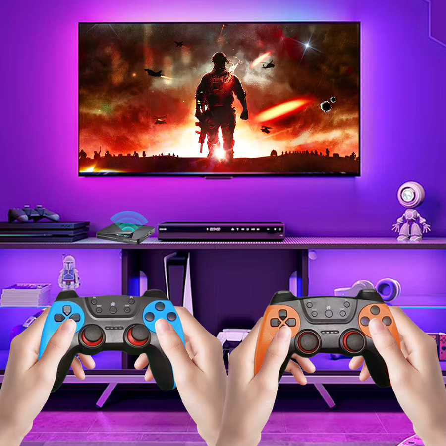 APWIKOGER X2 PRO Videospielkonsole in Schwarz mit 2 Gamepads, 4K UHD-Ausgang und über 60 Spiele-Emulatoren für Android 9.0, CoreE und Emuelec 4.3 - Bild 2