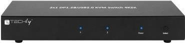 Techly KVM-Switch DisplayPort 1.2 mit 2 Ports und Dual-View in Schwarz (IDATA-DP-KVM2) - Bild 1