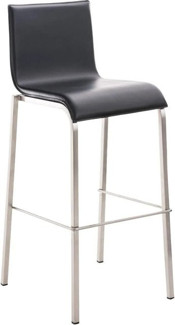 DELUKE Barhocker KELAN Barstuhl aus Kunstleder in Schwarz mit silbernem Edelstahlgestell, B/T/H: 43 x 51 x 103 cm - Bild 1
