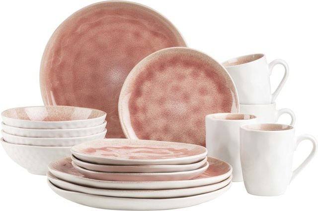 Mäser Kombiservice Frozen aus Steinzeug in Pink - Bild 1