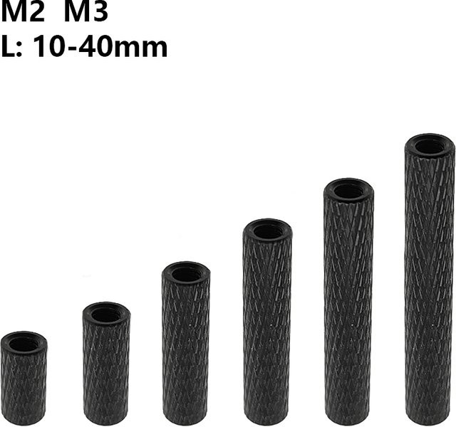 PHISITAL 10 Stück Gerändelte Aluminium-Abstandshalter Bolzenbefestiger für RC-Drohnen M2/M3 - Bild 1