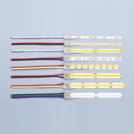 YJCAL Cob Mini LED Lichtleiste Drahtverbinder für 2, 3 oder 4-polige Verbindung, lötfreie Verbindung für FCob RGB CCT LED-Streifen in 5, 8 oder 10 mm Breite