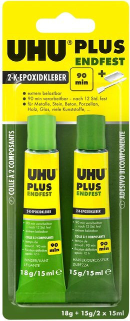UHU Plus Endfest Zwei-Komponentenkleber Epoxidharz transparent 33 g - Bild 1