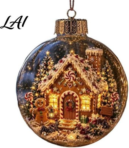 CedricWard Weihnachtsdekoration Beleuchtetes Ornament mit warmen LED-Lichtern und Retro-Metallkappe, Transparente Weihnachtskugel zum Aufhängen, Schwarz - Bild 1