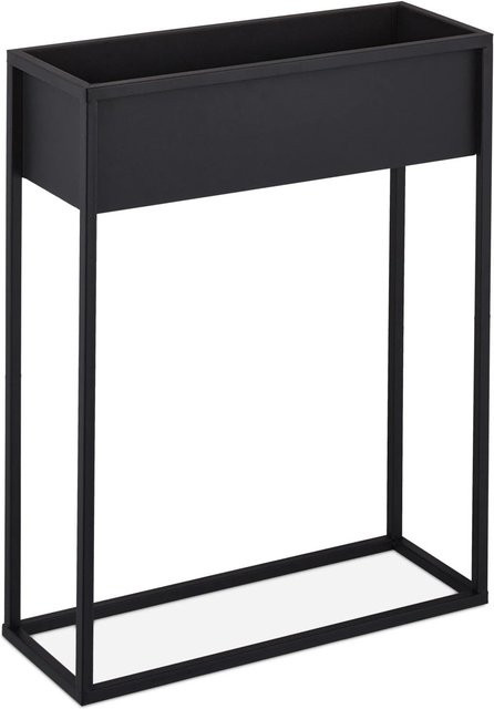 Relaxdays Blumenständer aus Eisen in Schwarz, modern und matt, Höhe: 70 cm, Breite: 55 cm, Tiefe: 20 cm - Bild 1