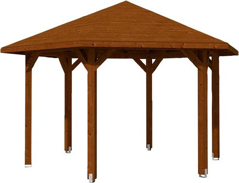 Skan Holz Pavillon Nancy 3 aus Leimholz in Nussbaum Braun B/B/H: 480 x 316 x 416 cm - Bild 3