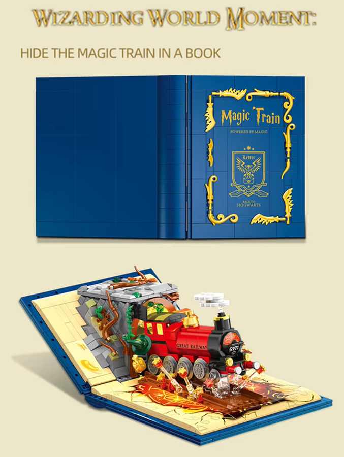 MENBIS Harry Potter Zug Buch, Bausteine Set, 889 Teile - Bild 3