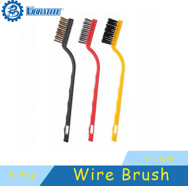 Vibratite Drahtbürsten Set 3 Stück mit gebogenem Griff zur Metallreinigung 7 Zoll - Bild 1