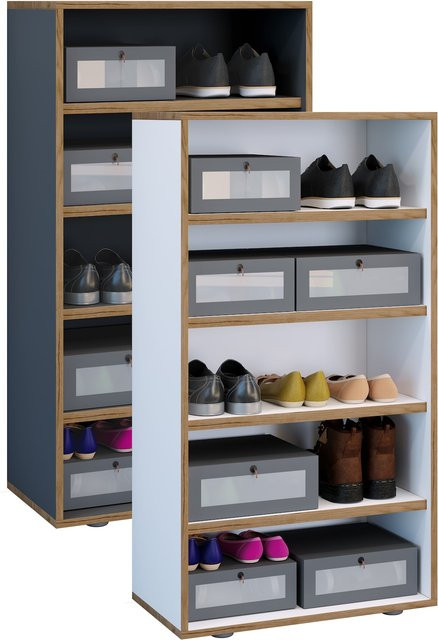 VCM Salia Holz Schuhregal mit 5 Fächern, H x B x T: 110 x 60 x 33 cm - Bild 1