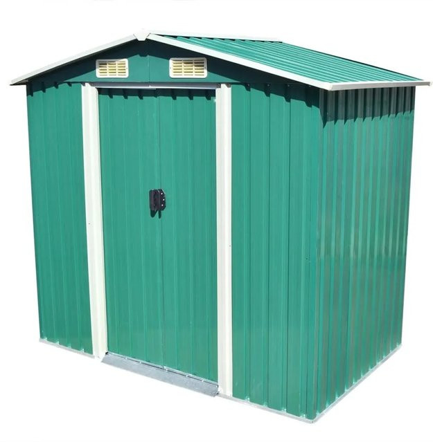 vidaXL Gartenschuppen aus Metall in Grün, B/T/H: 204 x 132 x 186 cm - Bild 1