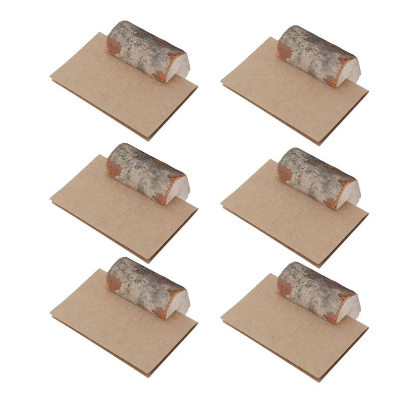 OutsideWorld 10er Set Dekorative Runde Holz-Notizhalter mit Kraftpapier-Karten in Braun für Hochzeiten und Büro - Bild 5
