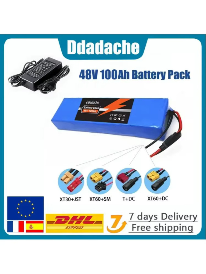 13S2P 48V 100Ah Lithium-Ionen-Akkupack mit BMS in Blau inklusive 54,6V-Ladegerät - Bild 4
