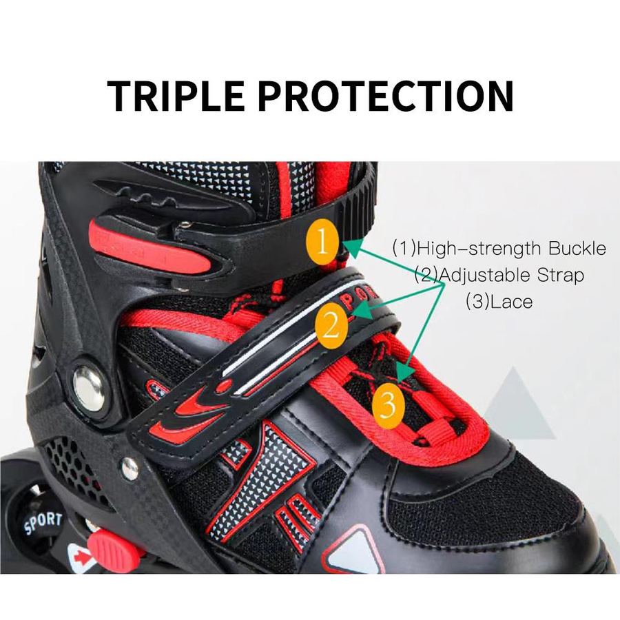 aimo Inline-Skates verstellbar mit leuchtenden Rädern blau S 31-34 - Bild 4