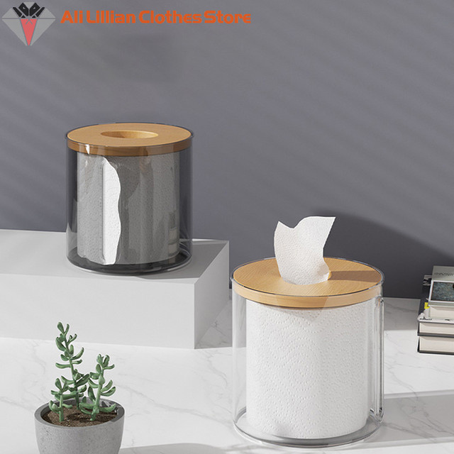 WHPHous Tissue Box aus Acryl in Grau und Transparent zur Aufbewahrung von Servietten und Fernbedienungen - Bild 1