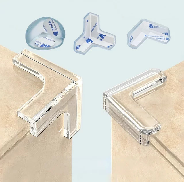 XUNYI 4er-Pack Baby-Sicherheits-Silikon-Schutzabdeckungen für Tischecken und Steckdosen in Transparent - Bild 1