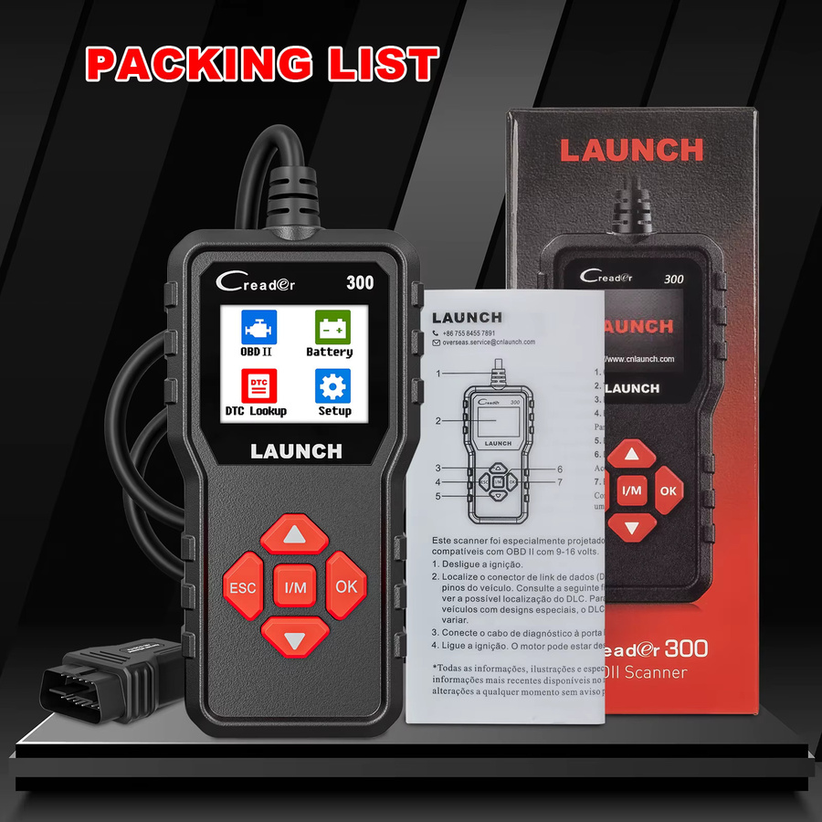 LAUNCH X431 CR300 OBD2-Scanner CAN Auto-Codeleser und Diagnosetool mit I/M-Motorbatterietester in Schwarz - Bild 6