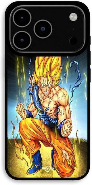 MANIACASE iPhone 17 Pro Hülle Goku Knie am Boden Schwarz - Bild 1