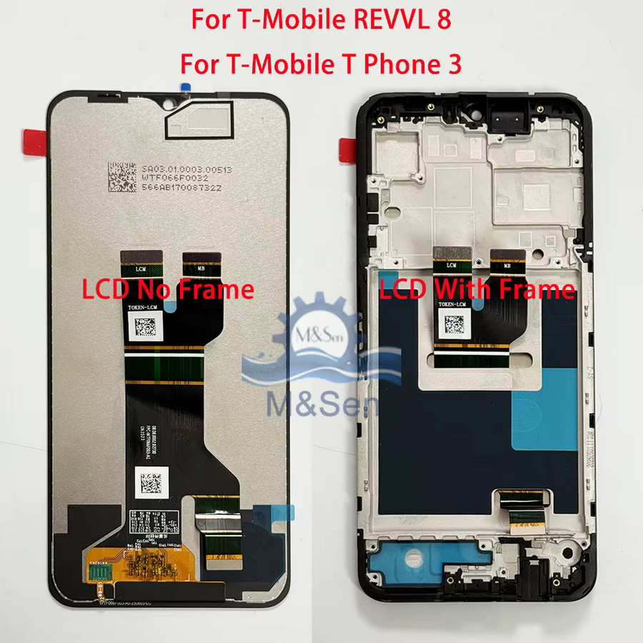 M&Sen LCD-Display-Bildschirmrahmen mit Touchpanel für T-Mobile REVVL 7, REVVL 7Pro, REVVL 8 und T Phone 3 in Schwarz - Bild 1